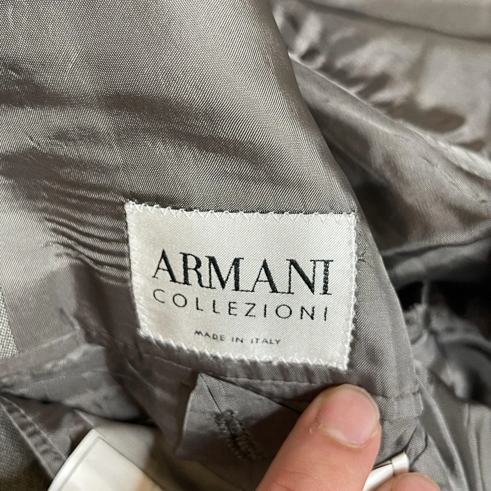 Armani Collezioni Gray Virgin Wool 3-Button Blazer Jacket Made in‎ Italy 42R